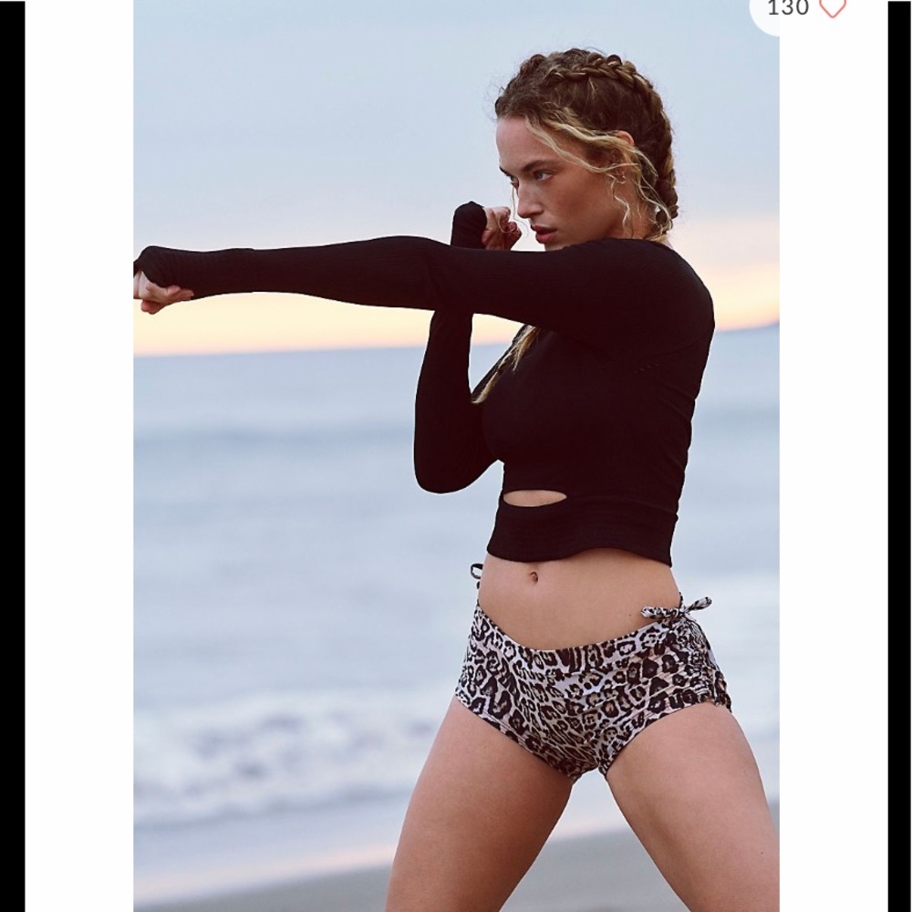 FP Movement Onzie Side String Shorts in Leopard